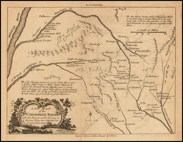 68-South and Mississippi Map By London Magazine