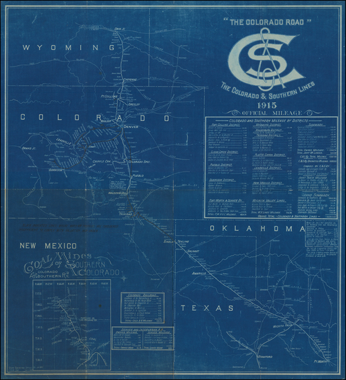 76-Texas, Southwest and Rocky Mountains Map By Colorado Southern Railway