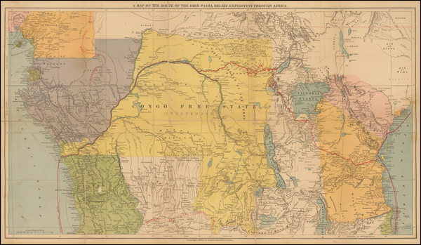 63-Africa, Africa, East Africa and West Africa Map By Charles Scribner & Co.