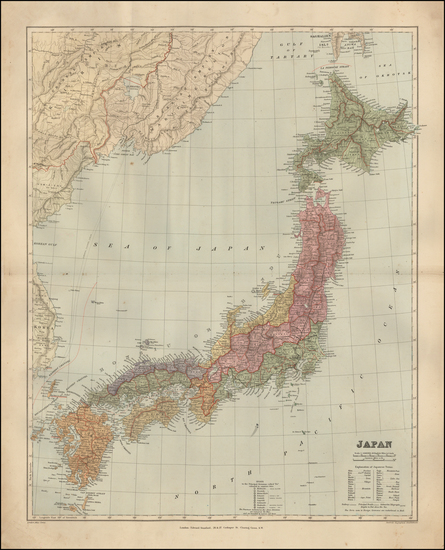10-Japan Map By Edward Stanford