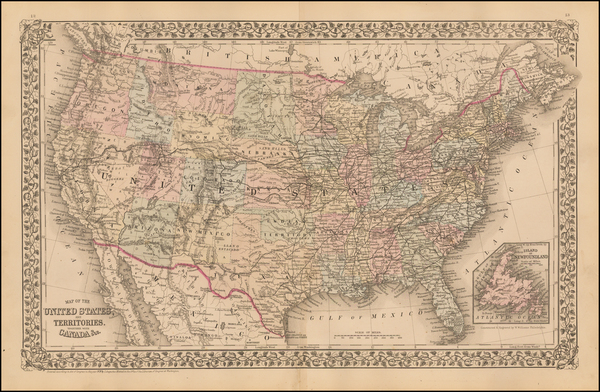 51-United States Map By Samuel Augustus Mitchell Jr.