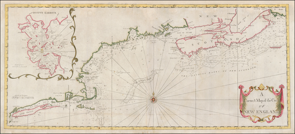 74-New England and Canada Map By Mount & Page / Cyprian Southack