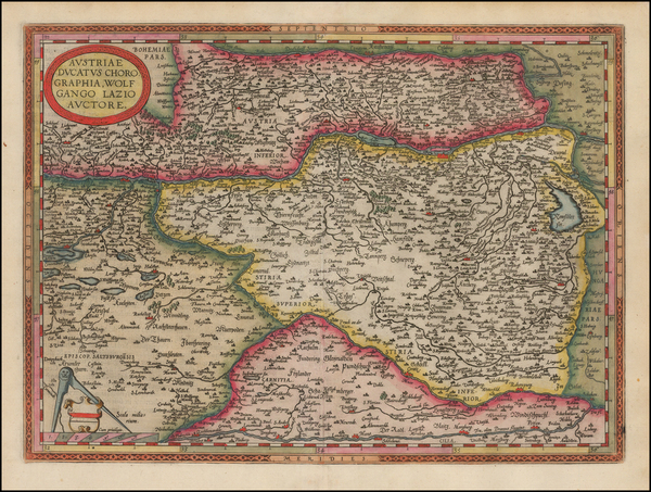 46-Austria, Hungary and Czech Republic & Slovakia Map By Abraham Ortelius