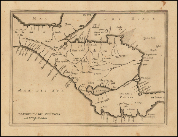 35-Mexico and Central America Map By Antonio de Herrera y Tordesillas