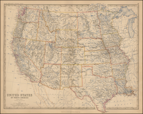 62-Plains, Southwest and Rocky Mountains Map By W. & A.K. Johnston