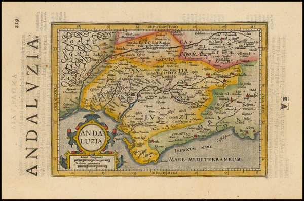 44-Spain Map By Jodocus Hondius - Michael Mercator