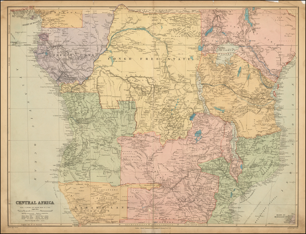 68-East Africa and West Africa Map By Edward Stanford