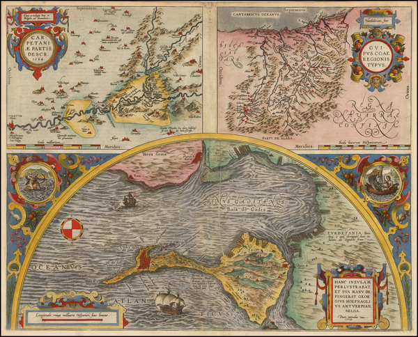 25-Spain Map By Abraham Ortelius