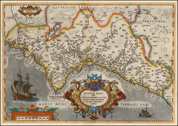 32-Spain Map By Abraham Ortelius