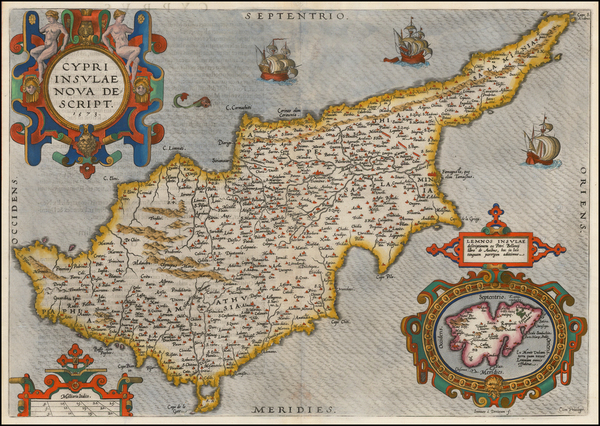 40-Cyprus Map By Abraham Ortelius