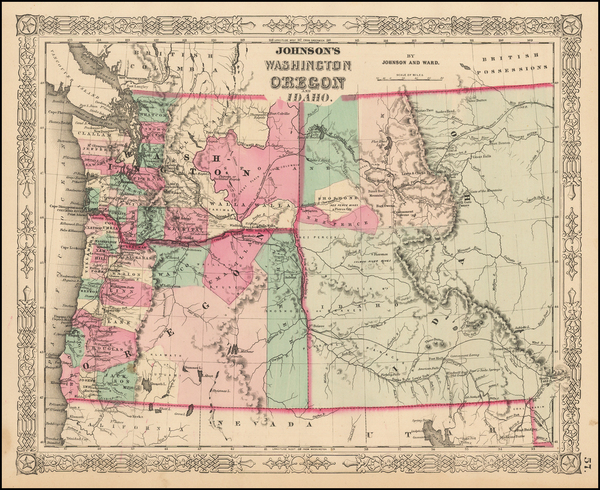 98-Rocky Mountains Map By Alvin Jewett Johnson  &  Benjamin P Ward