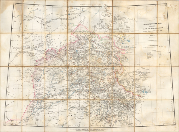 2-India and Central Asia & Caucasus Map By Great Trigonometrical Survey of India