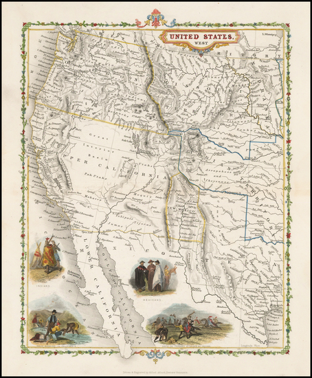 61-Texas, Plains, Southwest, Rocky Mountains and California Map By Alfred Adlard