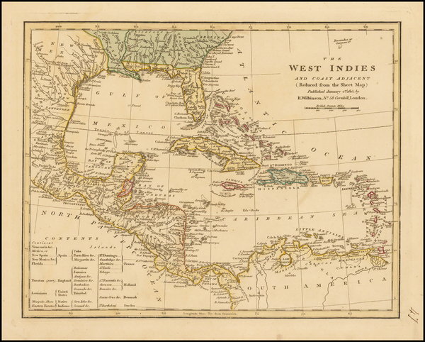 54-Caribbean and Central America Map By Robert Wilkinson