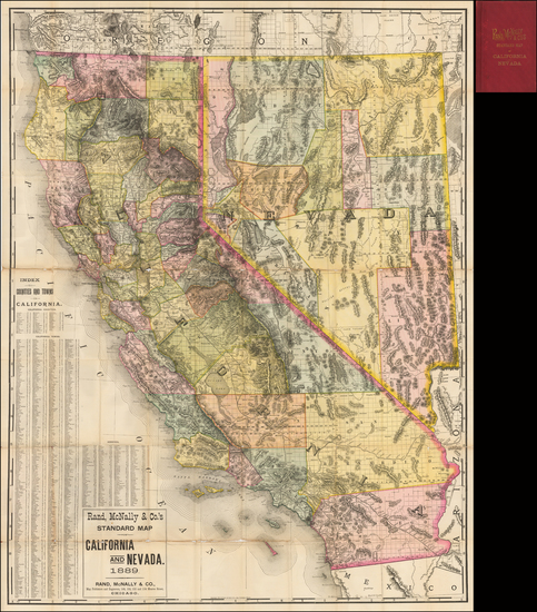 63-Southwest, Nevada and California Map By Rand McNally & Company