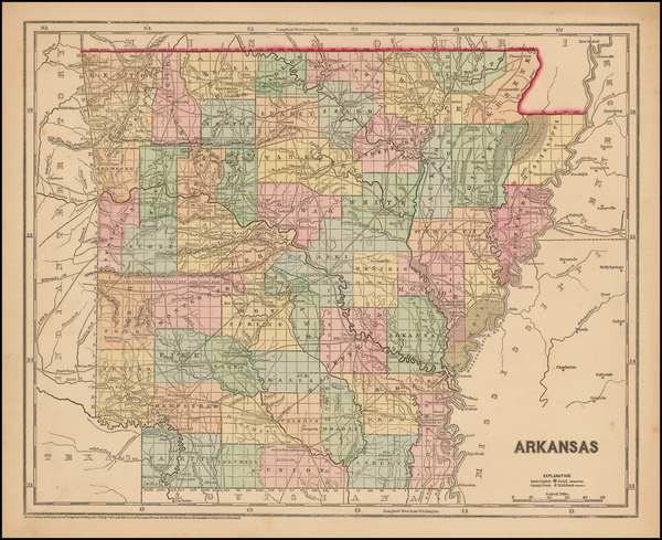 92-South and Arkansas Map By Sidney Morse  &  Samuel Breese