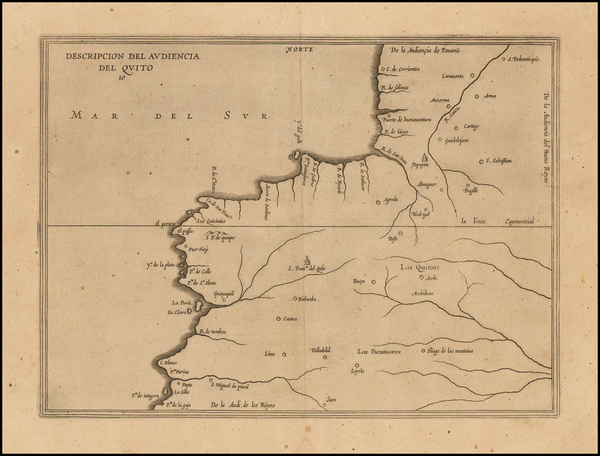 24-Central America, Colombia and Peru & Ecuador Map By Antonio de Herrera y Tordesillas