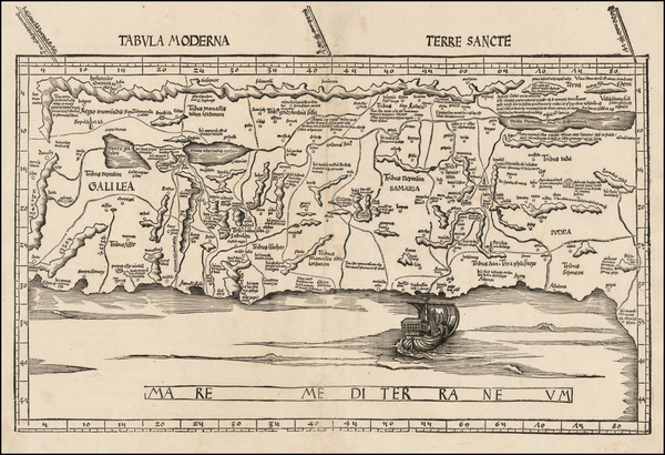 11-Holy Land Map By Martin Waldseemüller