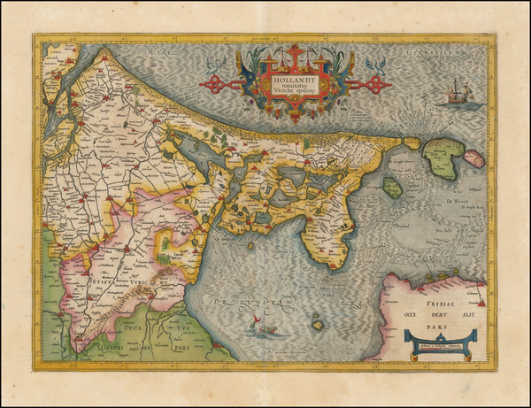 93-Netherlands Map By  Gerard Mercator