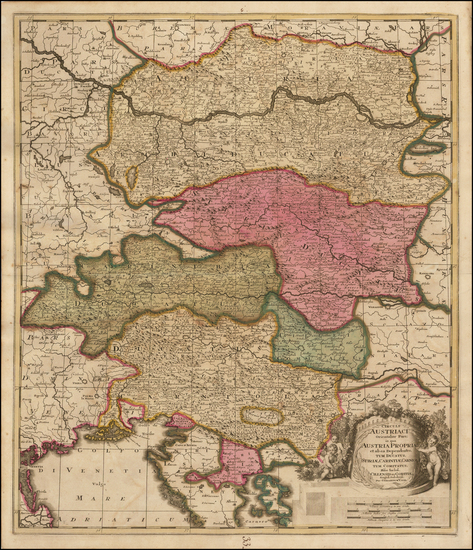 89-Austria, Balkans, Croatia & Slovenia and Italy Map By Gerard Valk