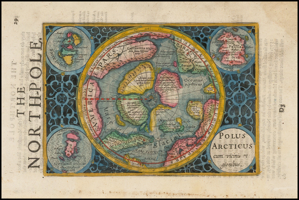 86-Polar Maps and Alaska Map By  Gerard Mercator