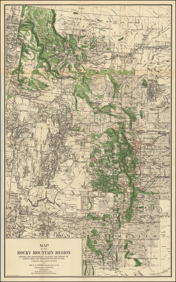 60-Rocky Mountains Map By Hoen & Co.