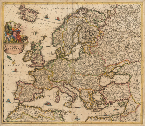 35-Europe and Europe Map By Jacob Sandrart