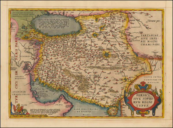 8-Central Asia & Caucasus and Middle East Map By Abraham Ortelius