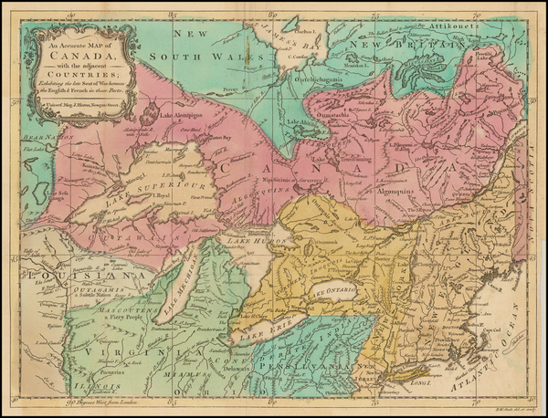 85-New England, Midwest, Canada and Eastern Canada Map By Universal Magazine