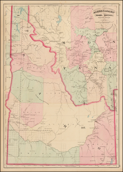 60-Rocky Mountains and Idaho Map By Asher  &  Adams