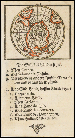 100-Southern Hemisphere and Polar Maps Map By Johann Ulrich Muller