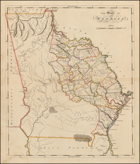 25-Southeast and Georgia Map By Mathew Carey