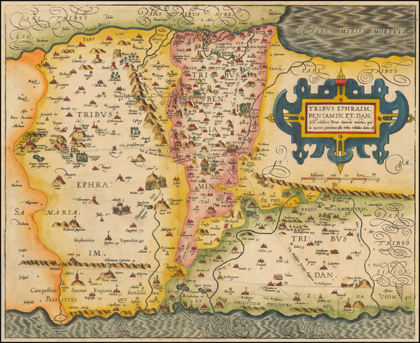 15-Holy Land Map By Christian van Adrichom