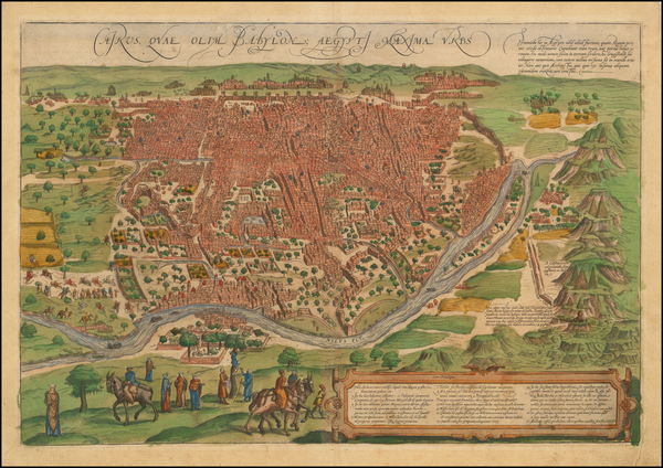 61-Egypt Map By Georg Braun  &  Frans Hogenberg