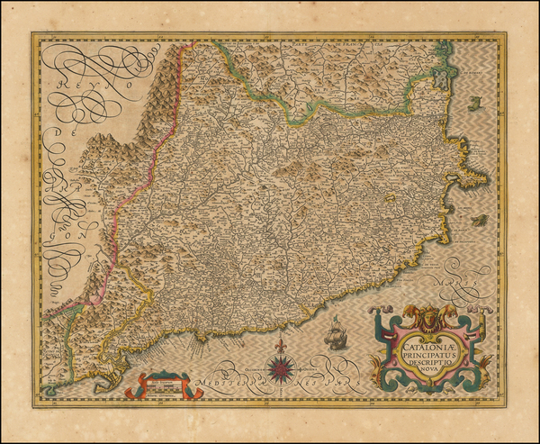 76-Spain Map By Jodocus Hondius