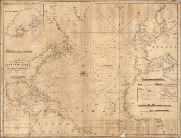 67-Atlantic Ocean and Caribbean Map By Blachford & Imray