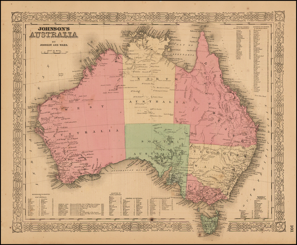 47-Australia Map By Benjamin P Ward  &  Alvin Jewett Johnson