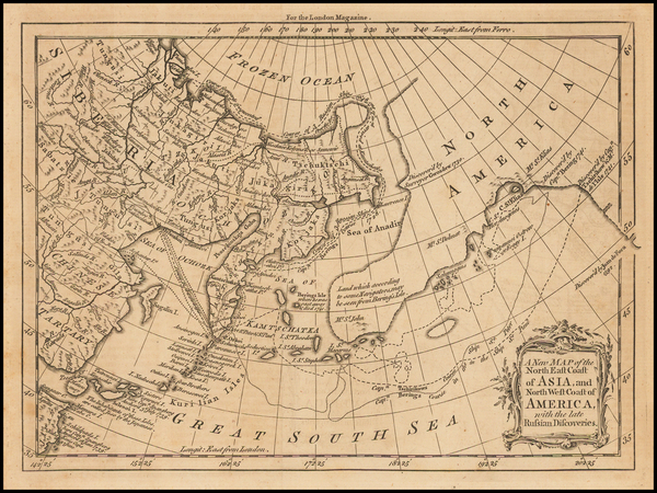 69-Alaska, Russia in Asia and Canada Map By London Magazine