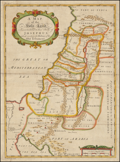 28-Holy Land Map By Thomas Hutchinson