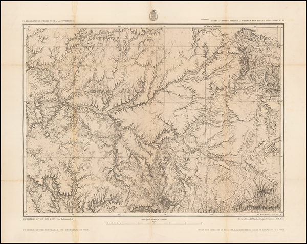 57-Arizona and New Mexico Map By George M. Wheeler