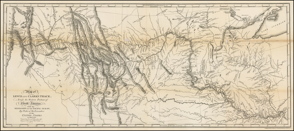 69-United States, Midwest, Plains, Southwest, Rocky Mountains and Canada Map By William Clark  &am