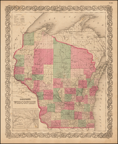 3-Midwest Map By G.W.  & C.B. Colton