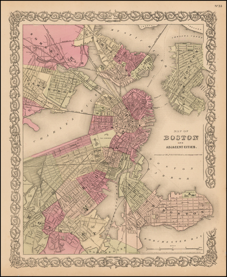 17-Massachusetts Map By Joseph Hutchins Colton