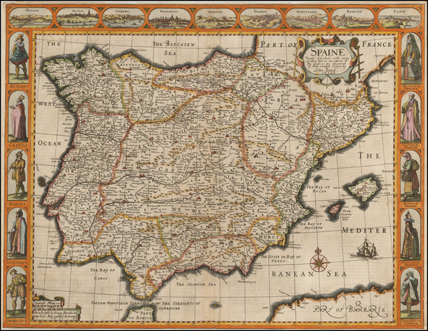 59-Spain and Portugal Map By John Speed