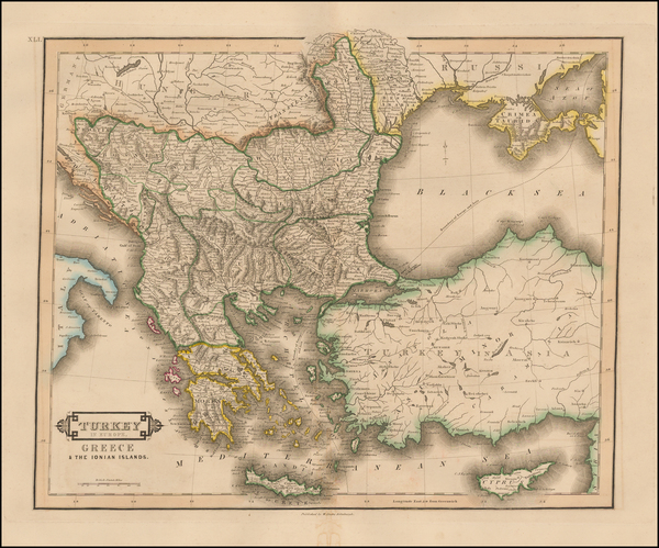 30-Balkans, Turkey, Turkey & Asia Minor and Greece Map By Daniel Lizars