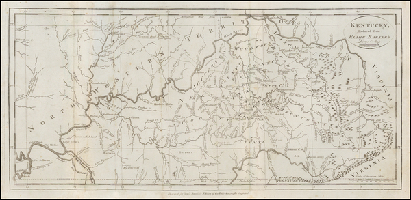 0-South and Kentucky Map By Mathew Carey