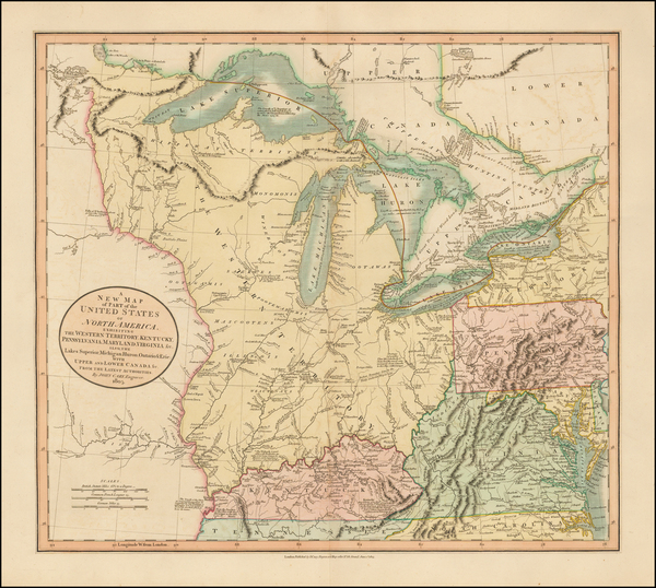 62-Mid-Atlantic, Midwest and Canada Map By John Cary