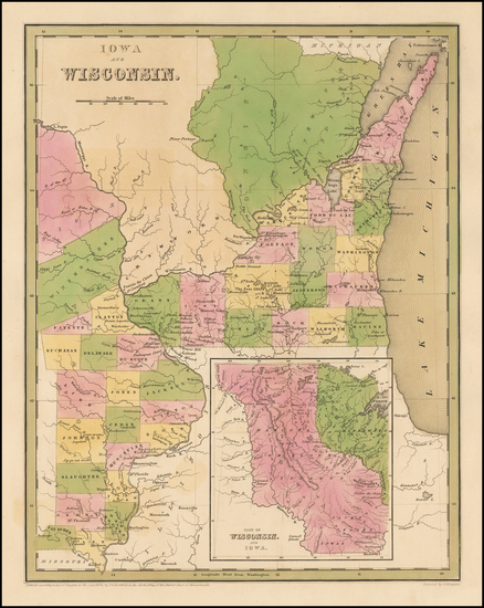 61-Midwest, Wisconsin, Plains and Iowa Map By Thomas Gamaliel Bradford