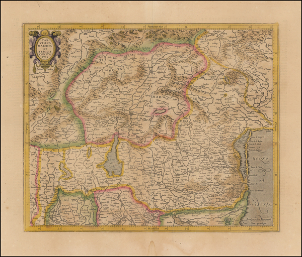 21-Northern Italy Map By  Gerard Mercator