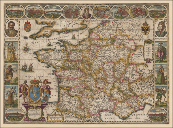 48-France Map By Willem Janszoon Blaeu